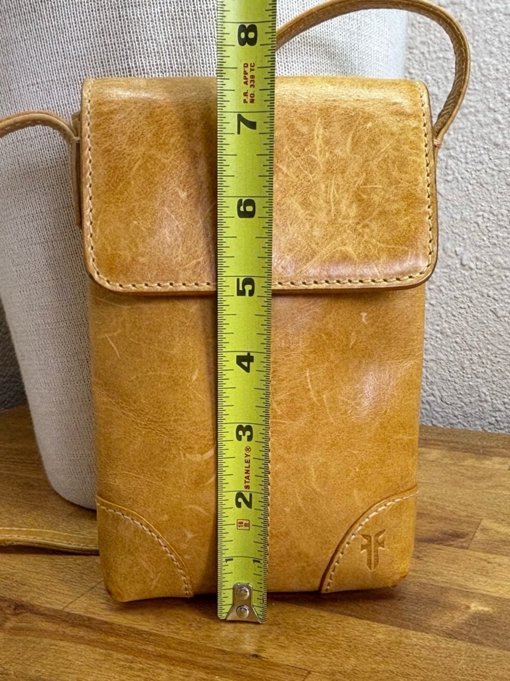Frye Melissa Leather Phone Crossbody Bag Sunflower Yellow Smartphone Wallet - Picture 9 of 9